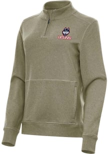 Antigua UConn Huskies Womens Olive Crush Qtr Zip