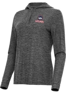 Antigua UConn Huskies Womens Black Daybreak Qtr Zip