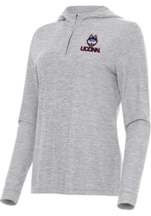 Antigua UConn Huskies Womens Grey Daybreak Qtr Zip