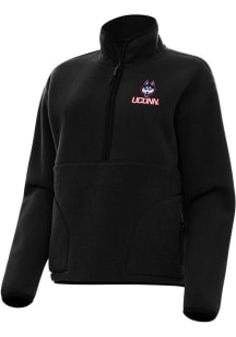 Antigua UConn Huskies Womens Black Figure Qtr Zip