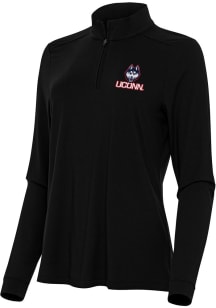 Antigua UConn Huskies Womens Black Intent Qtr Zip