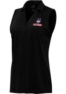 Antigua UConn Huskies Womens Black Layout Polo Shirt