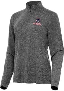Antigua UConn Huskies Womens Black Mentor Qtr Zip Pullover