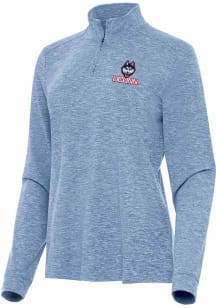 Antigua UConn Huskies Womens Light Blue Mentor Qtr Zip Pullover