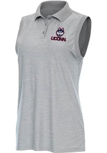Antigua UConn Huskies Womens Grey Recap Polo Shirt