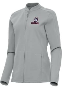 Antigua UConn Huskies Womens Grey Regard Light Weight Jacket