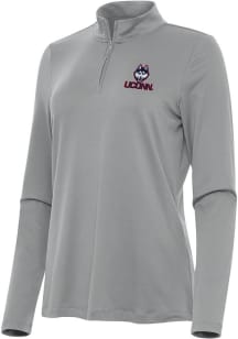 Antigua UConn Huskies Womens Grey Reprocess Recycled Qtr Zip