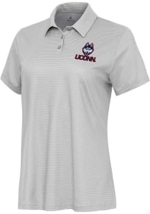 Antigua UConn Huskies Womens White Rings Short Sleeve Polo Shirt