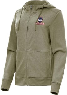 Antigua UConn Huskies Womens Olive Seeker Light Weight Jacket