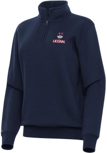 Antigua UConn Huskies Womens Navy Blue Victory Qtr Zip