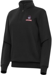 Antigua UConn Huskies Womens Black Victory Qtr Zip