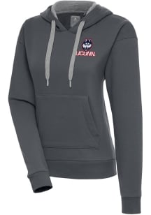 Antigua UConn Huskies Womens Charcoal Victory Hooded Sweatshirt