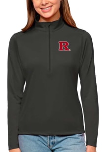 Antigua Rutgers Scarlet Knights Womens Grey Tribute Qtr Zip Pullover