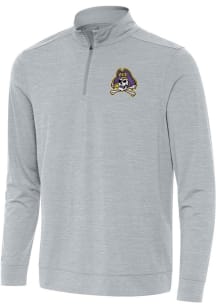 Antigua East Carolina Pirates Mens Grey Bright Long Sleeve Qtr Zip Pullover
