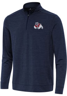 Antigua Fresno State Bulldogs Mens Navy Blue Bright Long Sleeve Qtr Zip Pullover