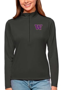 Antigua Washington Huskies Womens Grey Tribute Qtr Zip Pullover