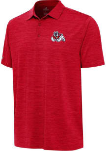 Antigua Fresno State Bulldogs Mens Red Layout Short Sleeve Polo