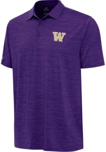 Antigua Washington Huskies Mens Purple Layout Short Sleeve Polo