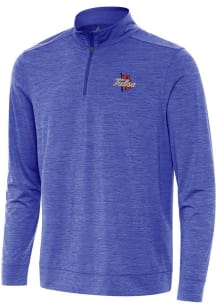 Antigua Tulsa Golden Hurricane Mens Blue Bright Long Sleeve Qtr Zip Pullover