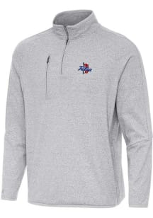 Antigua Tulsa Golden Hurricane Mens Grey Certain Long Sleeve Qtr Zip Pullover