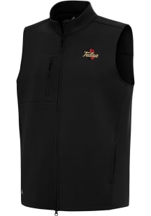 Antigua Tulsa Golden Hurricane Mens Black Demand Sleeveless Jacket