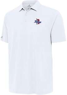 Antigua Tulsa Golden Hurricane Mens White Era Short Sleeve Polo