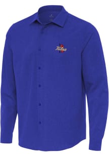 Antigua Tulsa Golden Hurricane Mens Blue Exposure Long Sleeve Dress Shirt
