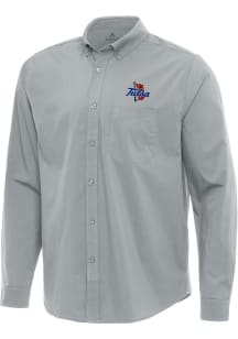 Antigua Tulsa Golden Hurricane Mens Grey Flight Long Sleeve Dress Shirt