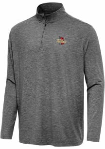 Antigua Tulsa Golden Hurricane Mens Black Hunk Long Sleeve Qtr Zip Pullover