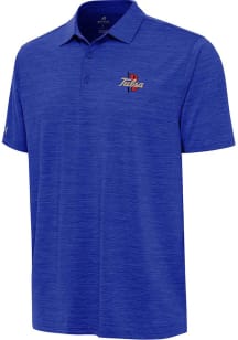 Antigua Tulsa Golden Hurricane Mens Blue Layout Short Sleeve Polo