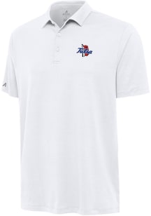 Antigua Tulsa Golden Hurricane Mens White Reprocess Recycled Short Sleeve Polo
