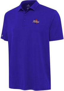 Antigua Tulsa Golden Hurricane Mens Blue Reprocess Recycled Short Sleeve Polo