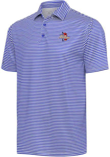 Antigua Tulsa Golden Hurricane Mens Blue Skills Short Sleeve Polo