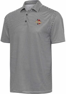 Antigua Tulsa Golden Hurricane Mens Black Skills Short Sleeve Polo