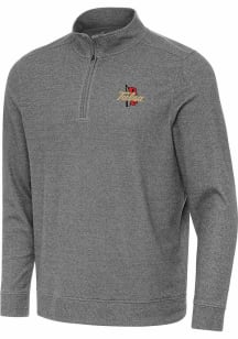 Antigua Tulsa Golden Hurricane Mens Black Subtle Long Sleeve Qtr Zip Pullover
