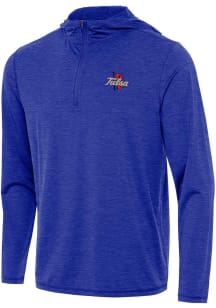Antigua Tulsa Golden Hurricane Mens Blue Tidy Long Sleeve Qtr Zip Pullover