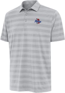 Antigua Tulsa Golden Hurricane Mens Anthracite Tunnel Design Short Sleeve Polo