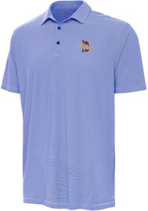 Antigua Tulsa Golden Hurricane Mens Blue Twine Short Sleeve Polo