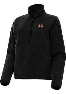 Antigua Tulsa Golden Hurricane Womens Black Figure Qtr Zip