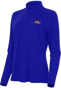 Antigua Tulsa Golden Hurricane Womens Blue Intent Qtr Zip