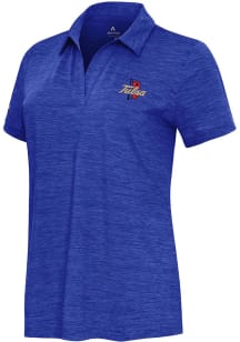 Antigua Tulsa Golden Hurricane Womens Blue Layout Short Sleeve Polo Shirt