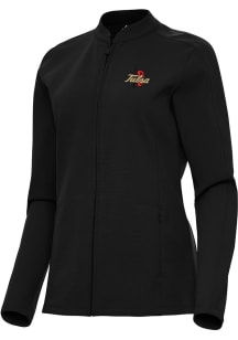 Antigua Tulsa Golden Hurricane Womens Black Regard Light Weight Jacket