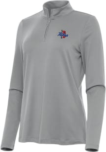 Antigua Tulsa Golden Hurricane Womens Grey Reprocess Recycled Qtr Zip