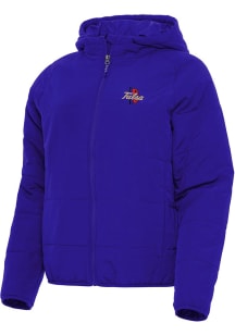 Antigua Tulsa Golden Hurricane Womens Blue Universe Filled Jacket