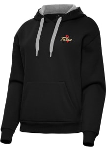 Antigua Tulsa Golden Hurricane Womens Black Victory Hooded Sweatshirt