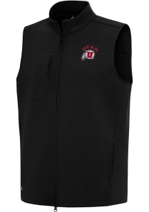 Antigua Utah Utes Mens Black Demand Sleeveless Jacket