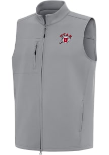 Antigua Utah Utes Mens Grey Demand Sleeveless Jacket