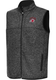 Antigua Utah Utes Mens Black Fortune Sleeveless Jacket