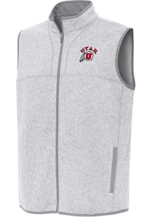 Antigua Utah Utes Mens Grey Fortune Sleeveless Jacket