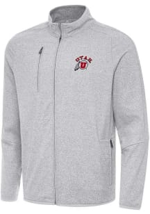 Antigua Utah Utes Mens Grey Hold Up Light Weight Jacket